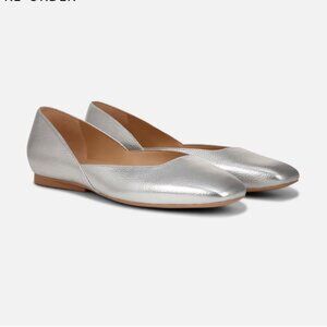 Silver Leather Flats
